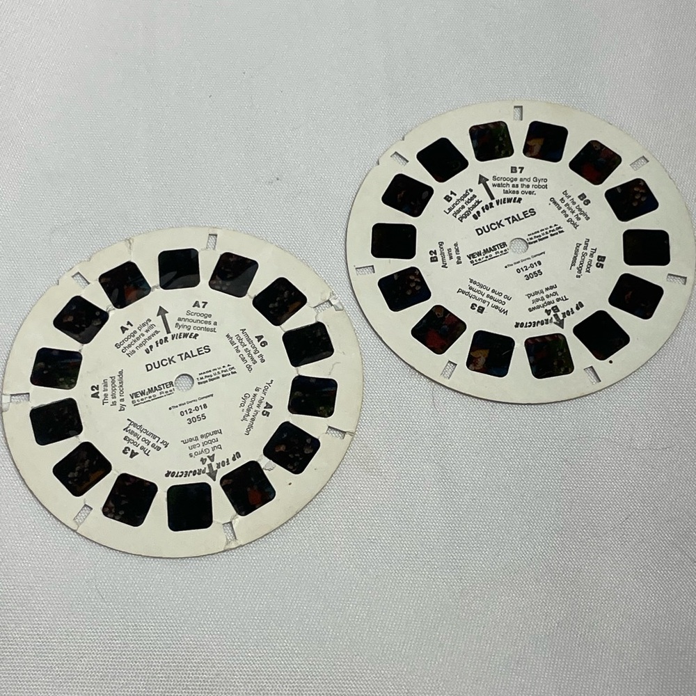 Vintage Set of 2 View Master Disney Duck Tales Themed Reels Good Condition